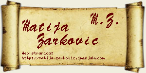 Matija Žarković vizit kartica